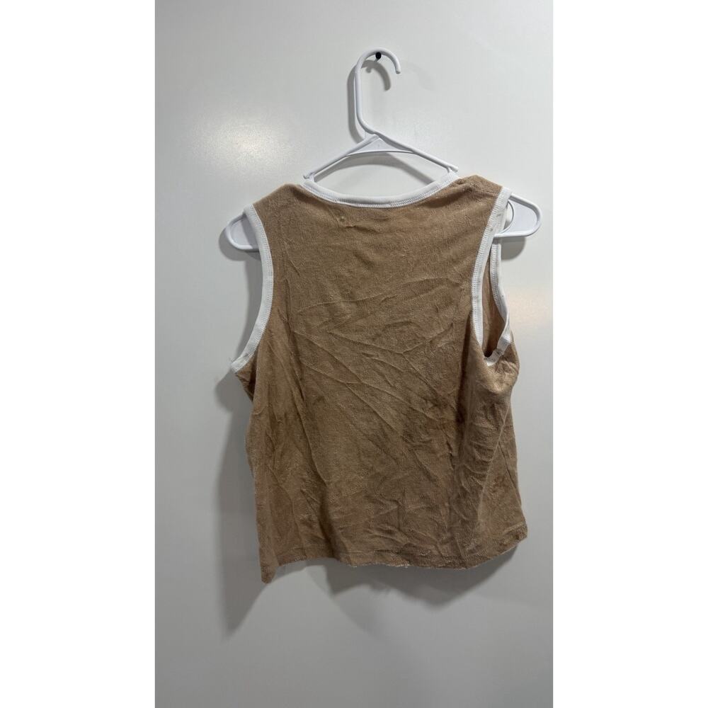 Vintage Fleece Tank Top Carolina Blues Khaki 80’s 90’s Size L - Picture 6 of 9